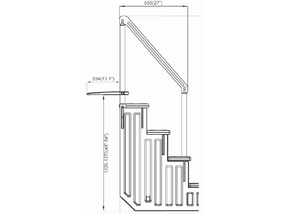 Einfache Treppe für Kunststoff-Pool