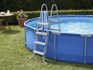 Pooltreppe mit Kindersicherheitssystem "Milo" - Grau 2