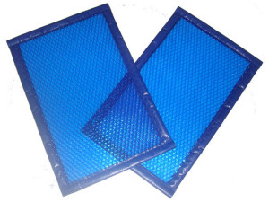 Luftpolsterfolie Blau/Blau 4-seitig gesäumt pro m² Form 2