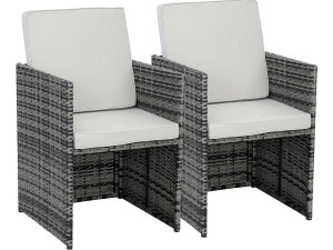 Gartensessel 2er-Set Chicago - "Florida" - Grau