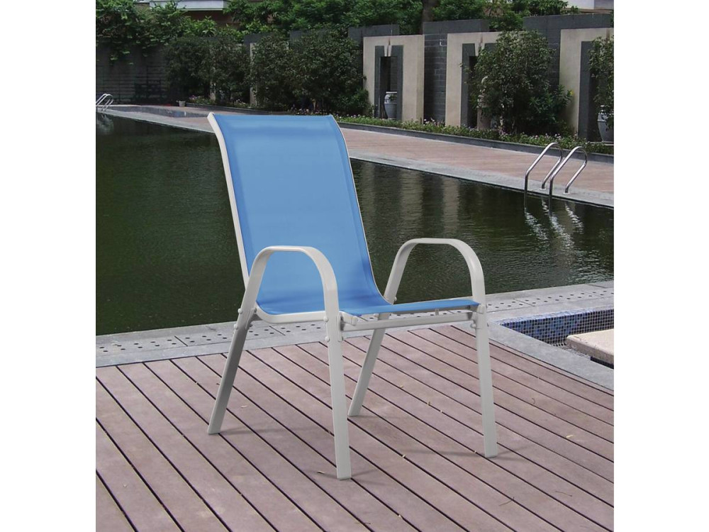 Gartenstuhl aus Textilene "Cordoba" - Phoenix - Blau - 4er-Set