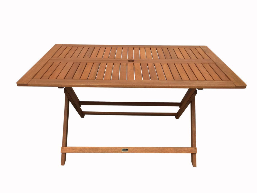 Klapptisch aus Tropenholz "Hongkong" - Maple - 135 x 80 cm - Hellbraun