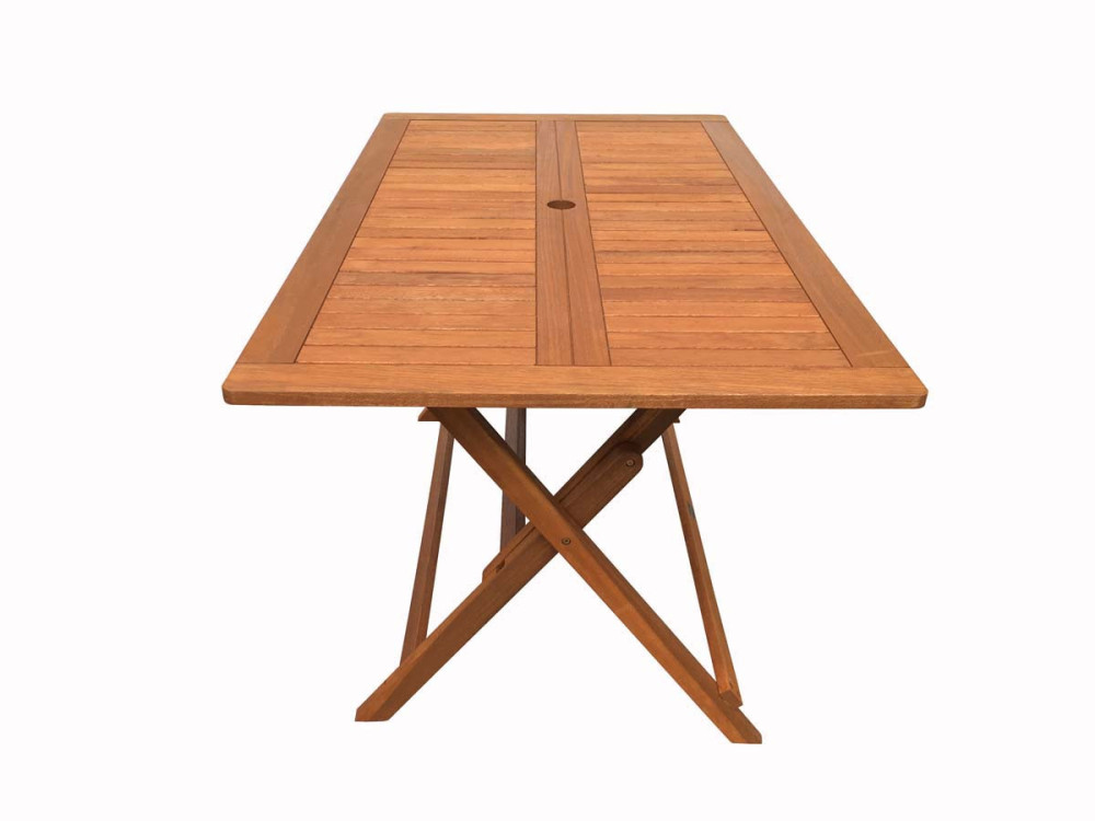 Klapptisch aus Tropenholz "Hongkong" - Maple - 135 x 80 cm - Hellbraun