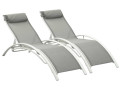 Sonnenliege aus Aluminium "Beauty" - Phoenix - Grau - 2er-Set