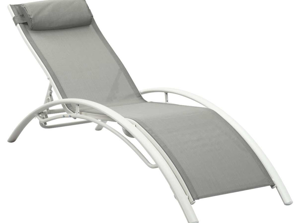 Sonnenliege aus Aluminium "Beauty" - Phoenix - Grau - 2er-Set