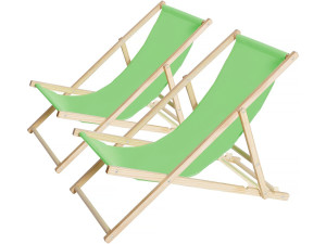Liegestühle aus Holz 2er-Set "Chilienne" - 107 x 56,5 x 81 cm - Grün