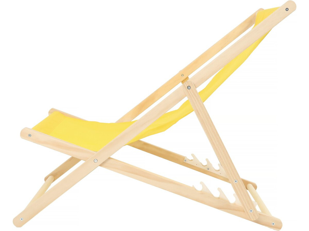 Set aus zwei hölzernen Liegestühlen "Chilienne" - 107 x 56,5 x 81 cm - Gelb