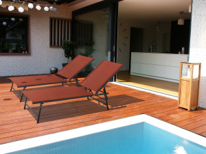 2er-Set Sonnenliegen aus Metall „Sublima“ – 180 x 54 x 104 cm – Terrakotta 2
