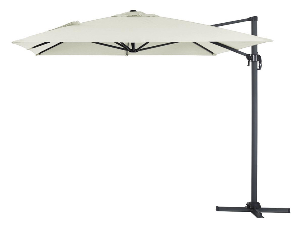 Ampelschirm aus Alu "Sun 4", 3 x 4 m - Ecru