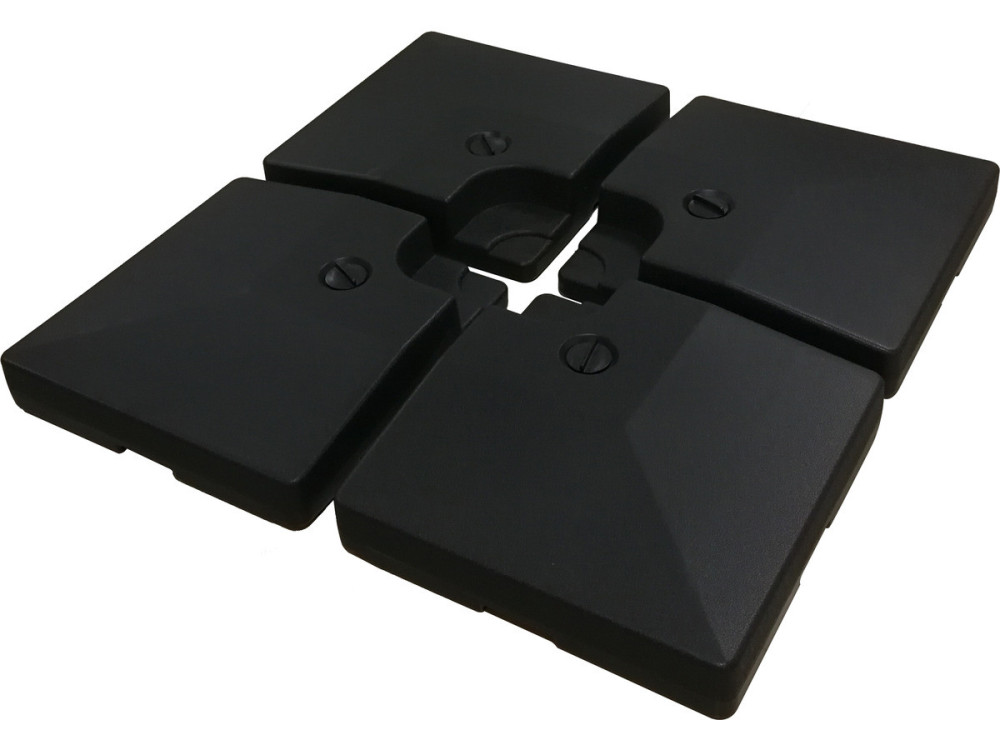Ampelschirm aus Alu "Sun 4" - Rechteckig - 3 x 4 m - Schwarz - Platten zur Beschwerung inbegriffen