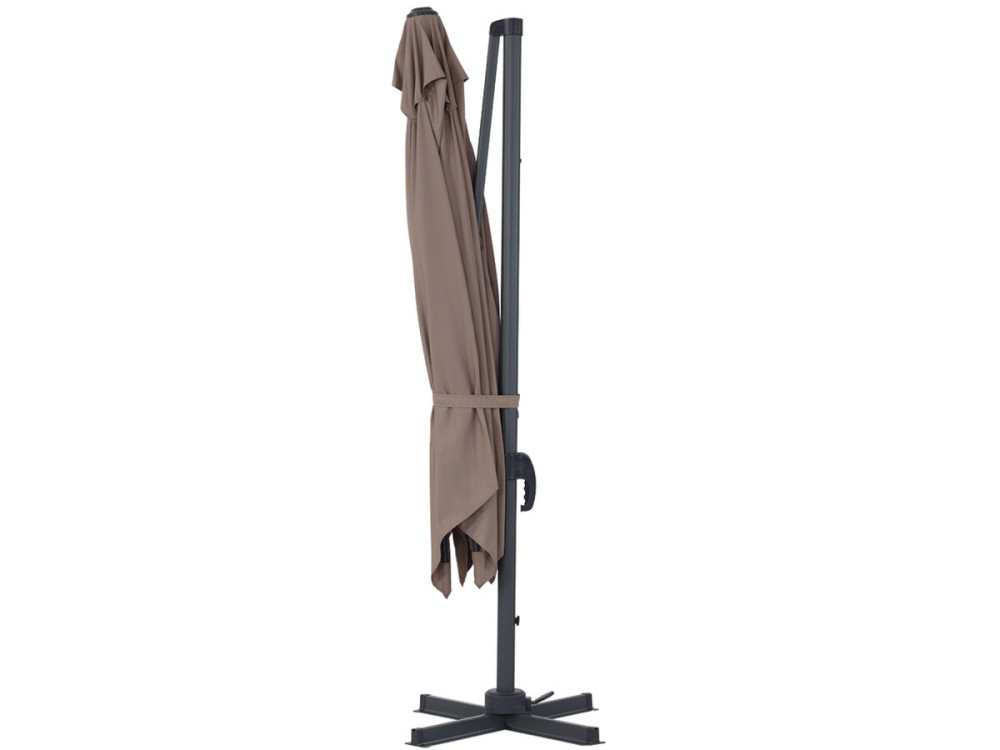 Ampelschirm aus Alu "Sun 3" - Viereckig - 3 x 3 m - Taupe - Platten inbegriffen