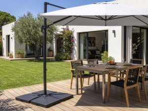 4 Platten zur Beschwerung für großen Ampelschirm - 4 x 3 - 104 kg - Schwarz 2
