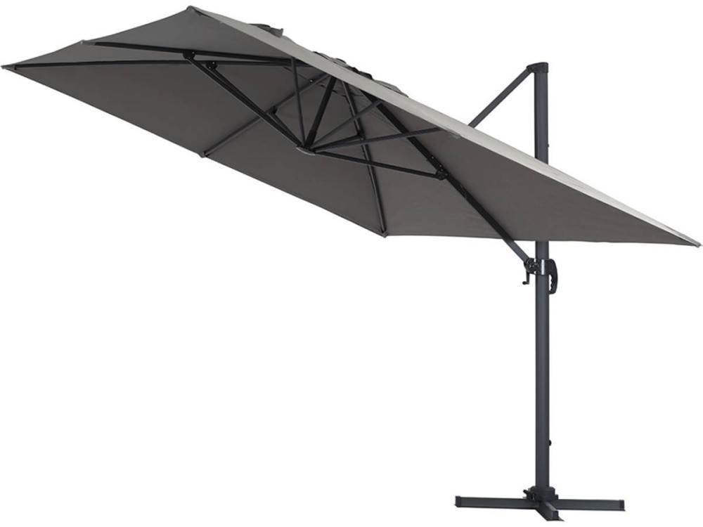 Ampelschirm aus Alu "Sun 4" - Rechteckig - 3 x 4 m + Schutzhülle - Grau