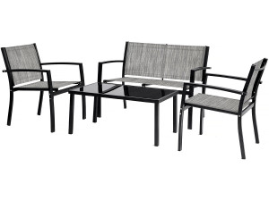 Niedrige Gartenmöbel "Lino" - 4 Sitzplätze - Grau