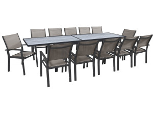 Ausziehbare Gartenmöbel zum Essen "Lagos" - 200/320 cm - Taupe - 12 Plätze