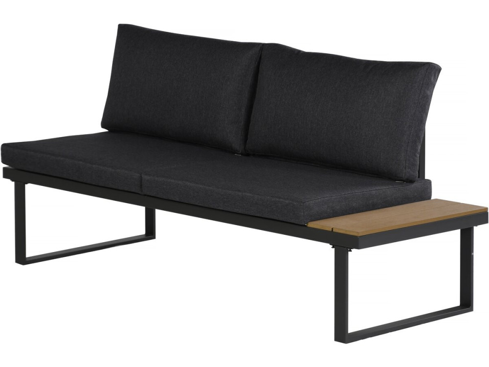 Gartenmöbel Ecksofa mit Holzimitatdekor "Fiora" - 5 Sitzplätze - Grau