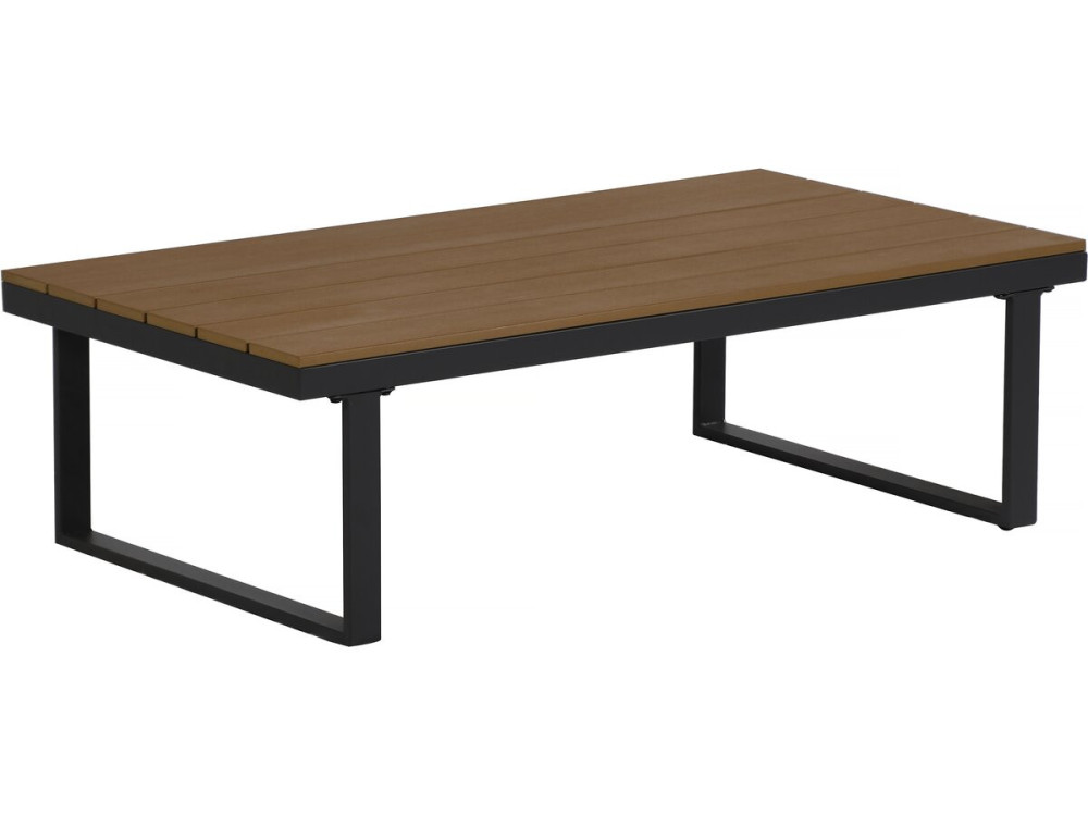 Gartenmöbel Ecksofa mit Holzimitatdekor "Fiora" - 5 Sitzplätze - Grau