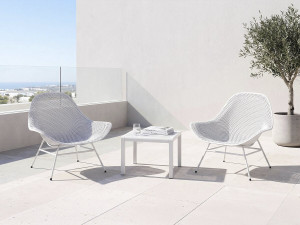 2er-Set Gartensessel mit Couchtisch "Soléna" - Weiß 2