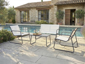 Gartenmöbel aus Metall "Fortaleza" - 4 Sitzplätze - Beige 2