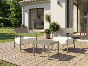 Gartenmöbel aus Metall und Kunststoff "Céora" - 2 Sitzplätze - Taupe 2