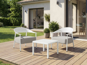 Gartenmöbel aus Metall und Kunststoff "Céora" - 2 Sitzer - Weiß 2