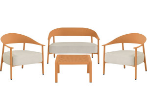 Gartenmöbel aus Metall und Kunststoff "Céora" - 4 Sitzplätze - Orange