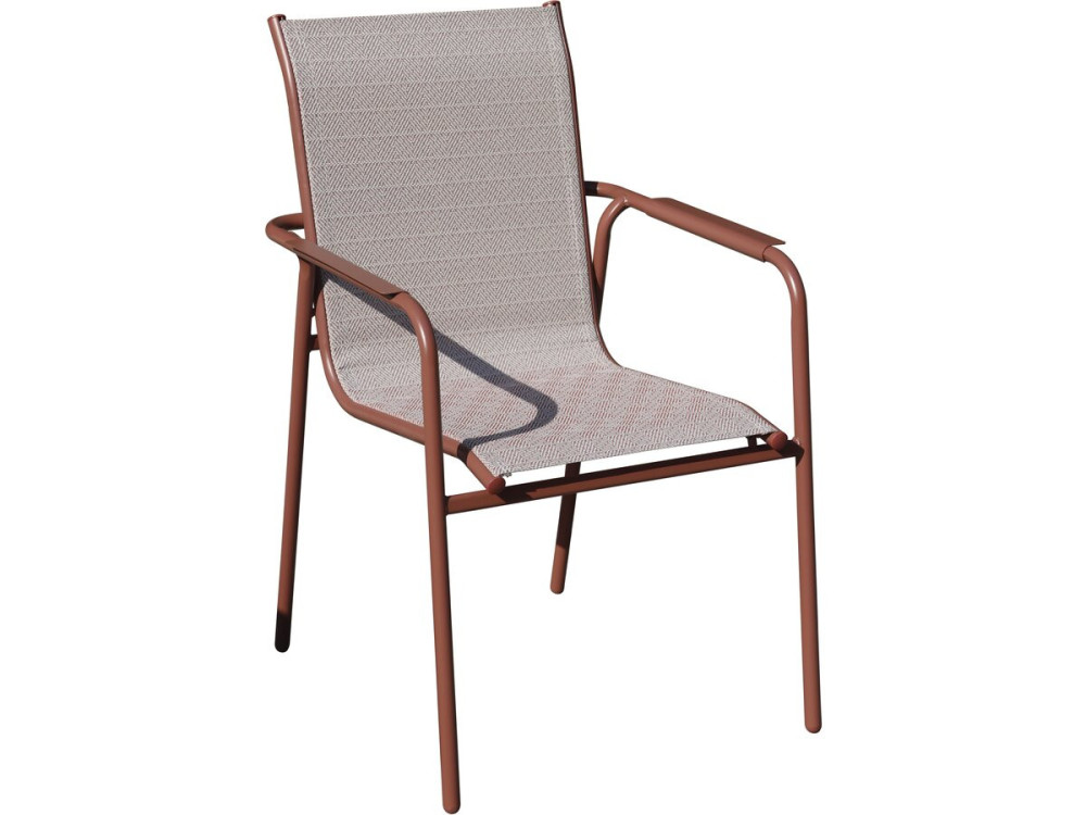 Gartenmöbel zum Essen aus Metall "Malaga" - 7 Sitzplätze - Terracotta