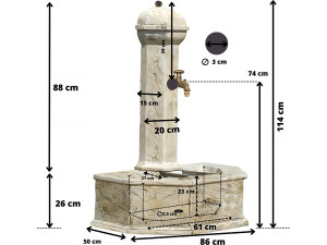 Brunnen "Provence" - 0.86 x 0.51 x 1.13 m 2