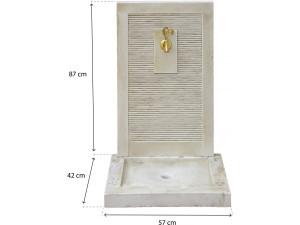 Brunnen "ETNA" - aus rekonstituiertem Stein - 57 x 42 x 87 cm Beige 2