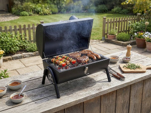Tragbarer Holzkohlengrill "Captain" - 42 x 27 x 43 cm - Schwarz 2