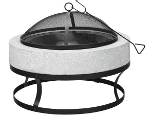 Brasero aus Stein "Torro" - 70 x 70 x 49 cm - Weiß