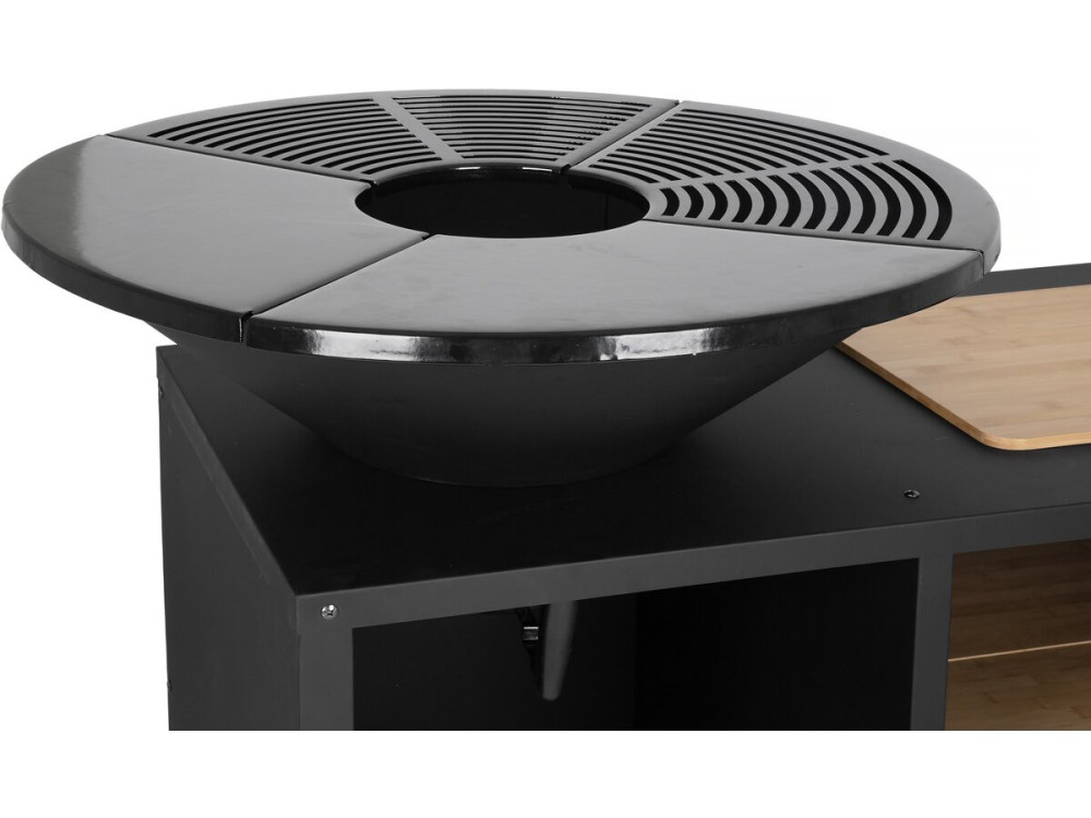 Barbecue plancha brasero für Kohle und Holz "Maréchal" - Ø 81 cm - Schwarz
