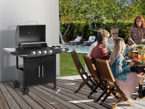 Gasgrill "Feria 5" - 5 Brenner davon 1 Seitenbrenner - 14,5 kW - Schwarz 2