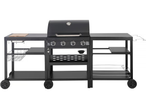 Gasgrill für Outdoorküche - 12 kW - 4 Brenner - Schwarz