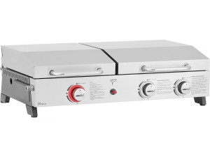 Plancha Gasgrill mit Rost und Plancha "Flamo" - 3 Brenner - Grau