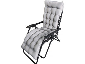 Kissen für Gartensessel aus Stoff "Romy" - 164 x 52 x 10 cm - Hellgrau