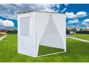 Sukkah-Set NINA anpassbar 2 x 2 mit 1 Bambusrolle und 2 Holzpfosten 2
