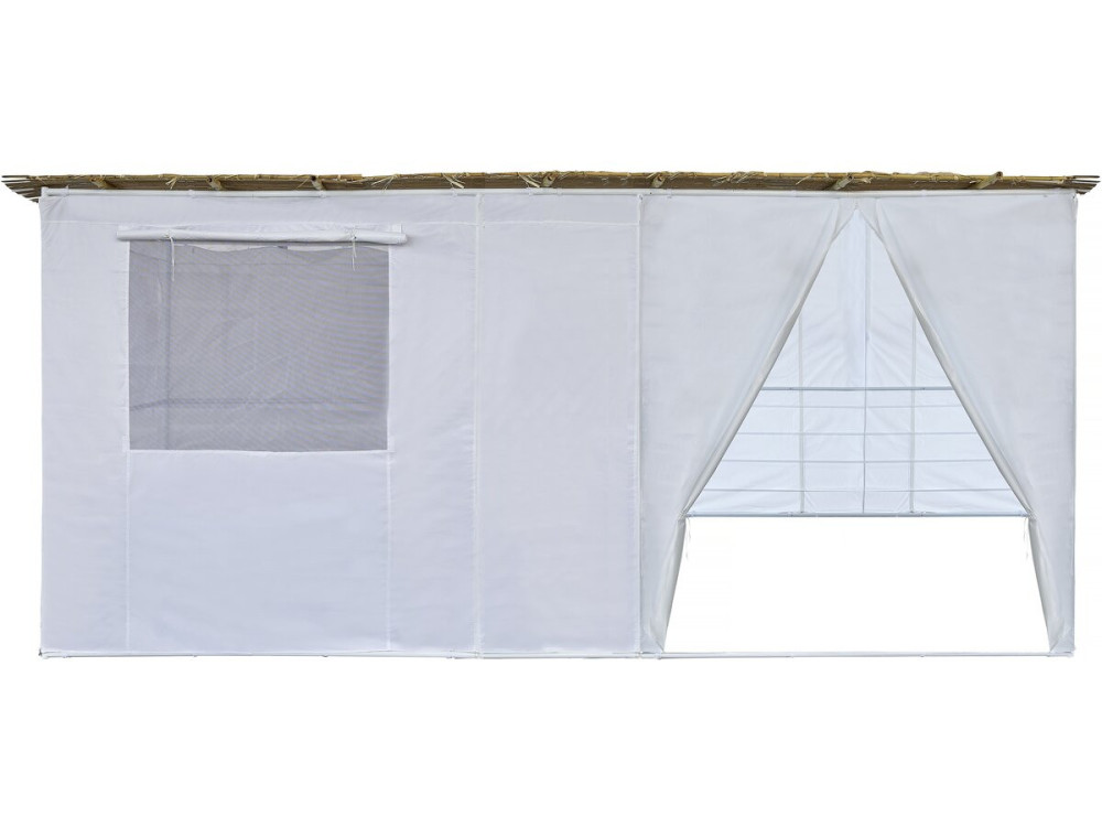 Sukkah-Set NINA anpassbar 5 x 3 m - 4 Bambusrollen und 5 Holzpfosten