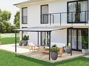 Pergola Anlehnlaube "Marvin" - 4 x 3 m - 423 x 298 x 243 cm - Dunkelgrau 2