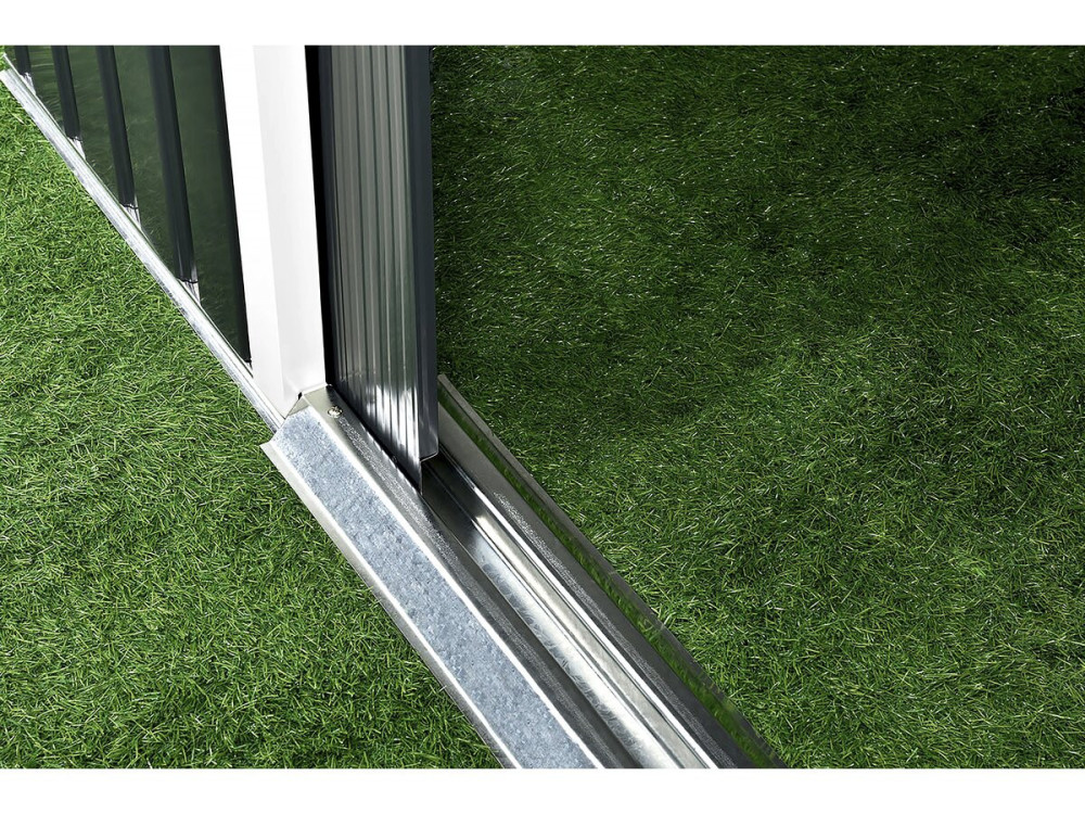 Gerätehaus aus Metall - "Rosas " - 10,85 m² mit Solarpaneelen - Grün