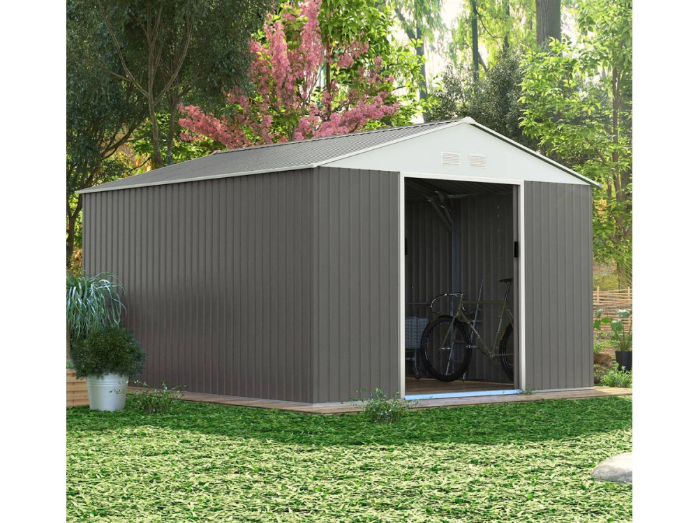 Gerätehaus aus Metall „Dallas“ - 15,16 m² - Taupe