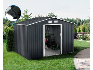 Gerätehaus aus Metall - "Vegas" - 7,06 m² mit Dachrinne - Grau 2