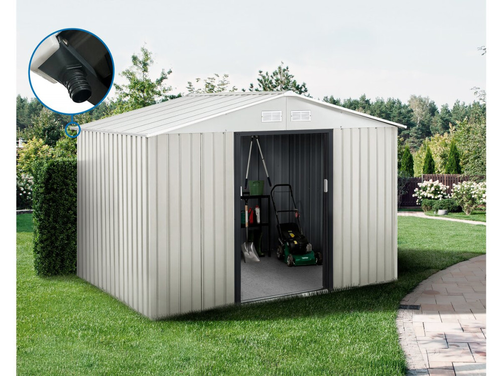Gerätehaus aus Metall "Nebraska" - 5,29 m² mit Dachrinne