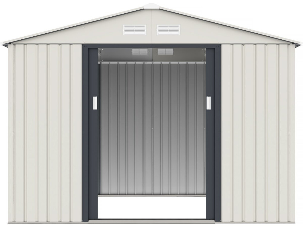 Metall-Gartenhaus "Nebraska" - 5,29 M² mit Dachrinne und Wasserauffangbehälter