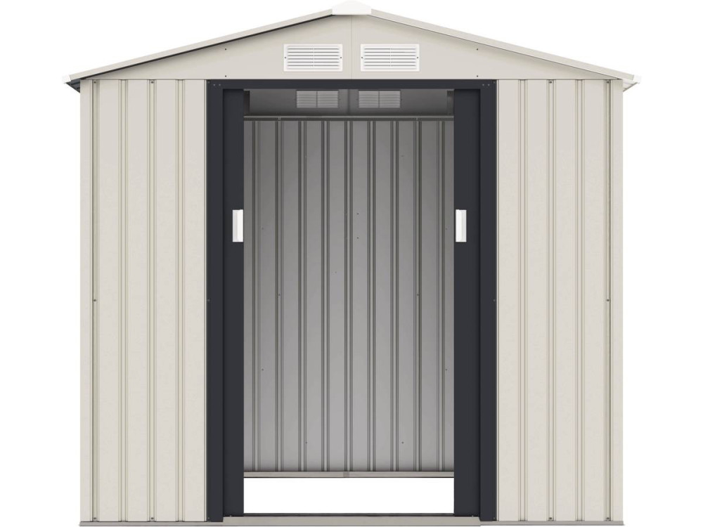 Gerätehaus aus Metall "Nebraska" - 2,71 m² - Beige/Anthrazitgrau
