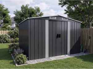 Metallgerätehaus mit Schiebetür "Boston" - 6,54 m² - Grau 2