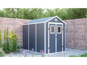 Gerätehaus aus Harz "Texas" - 5,23 m² - Befestigungsset inbegriffen  - Anthrazit 2