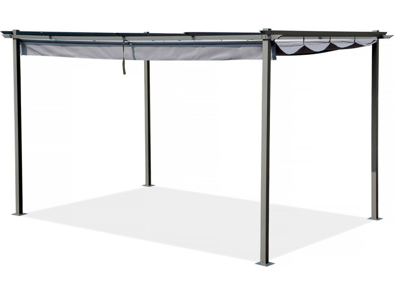Metallpergola mit ausziehbarem Dach - 3 x 4 m - Anthrazitgrau