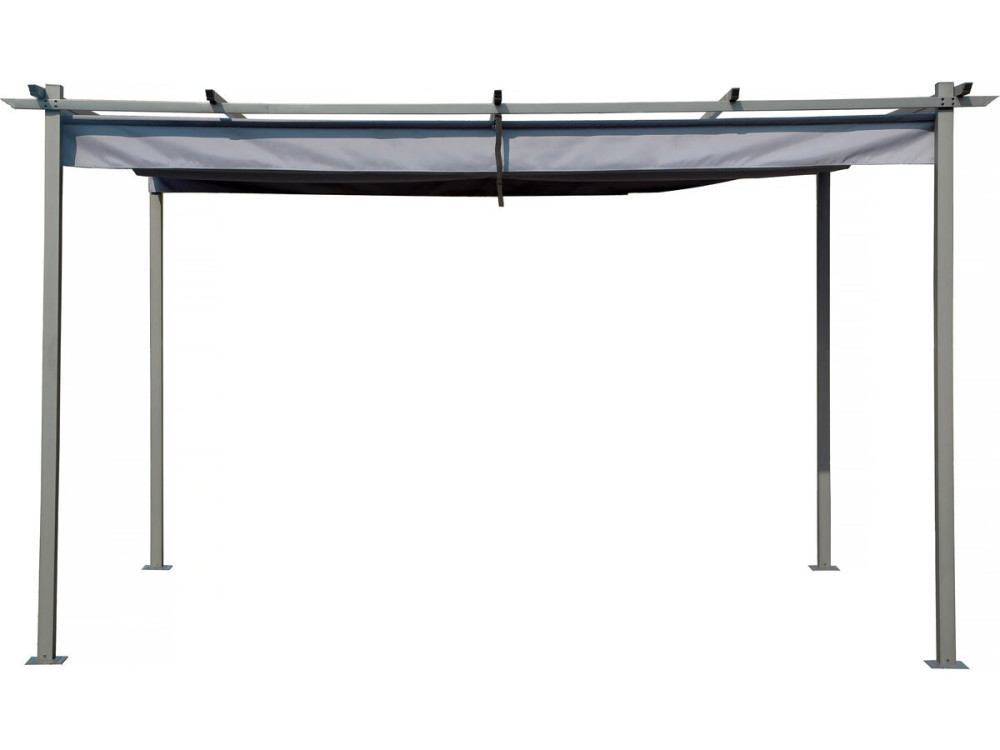 Metallpergola mit ausziehbarem Dach - 3 x 4 m - Anthrazitgrau