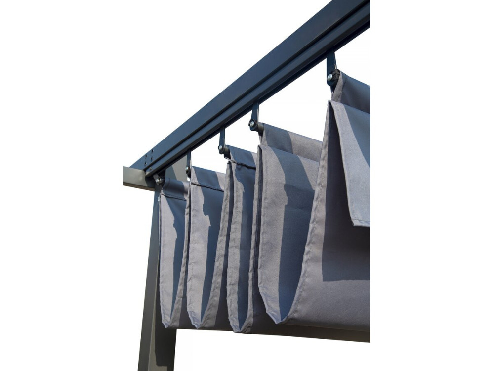 Metallpergola mit ausziehbarem Dach - 3 x 4 m - Anthrazitgrau